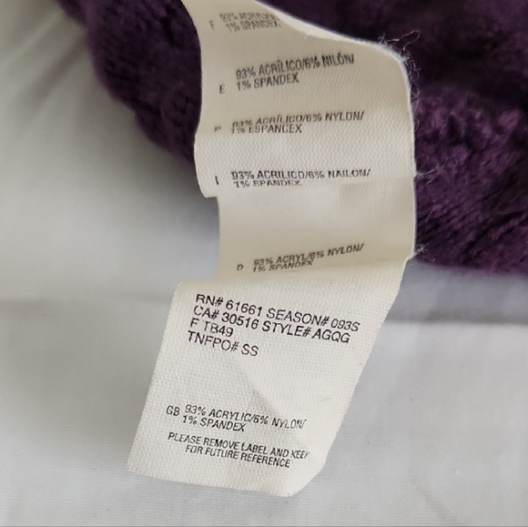 Vintage The North Face Deep Purple Knit Brim Beanie Womens OS - Picture 13 of 13